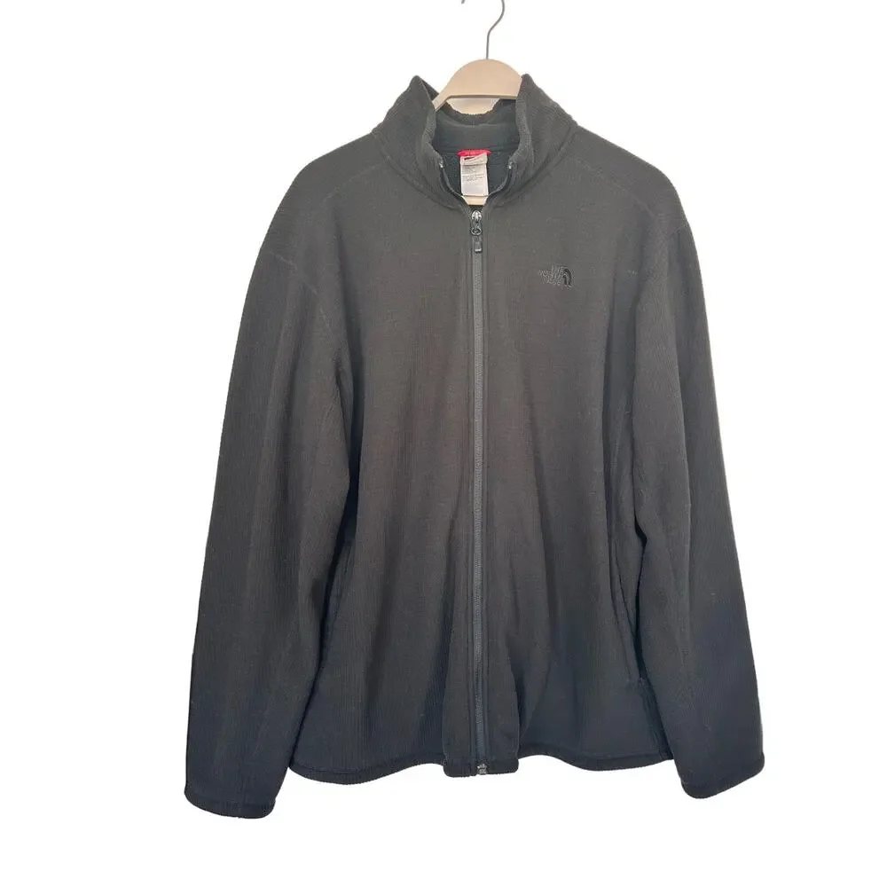 The North Face‎ Men's Full Zip Fleece Jacket Long Sleeves Outdoor Gray Size XL